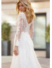 Ivory Lace Tulle V Back Fairy Wedding Dress